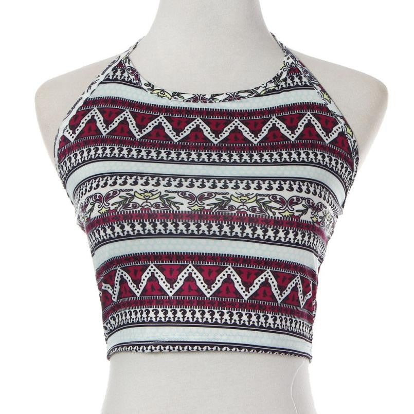Aztec Halter Crop Top