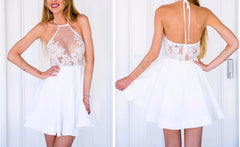 LACE HALTER PARTY DRESS