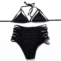 HIGH WASTE STRAPPY BIKINI SET