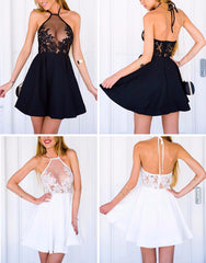 LACE HALTER PARTY DRESS