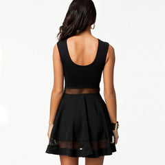 MESH STRIPE MINI DRESS