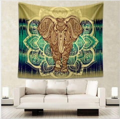 Indian Elephant Tapestry Aubusson Colored
