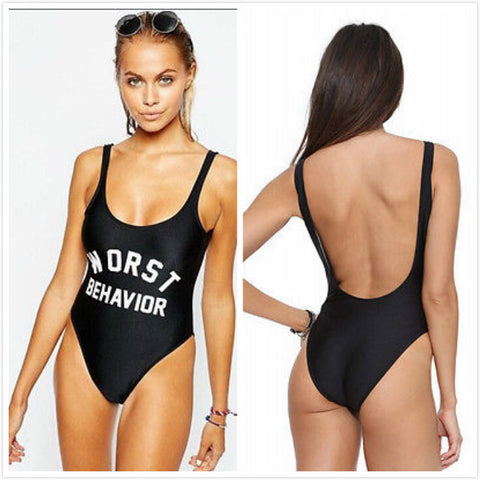 WORST BEHAVIOR ONE PIECE SWIMSUIT