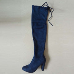 ALIAH OVER THE KNEE LACE-UP SUEDE BOOTS