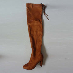 ALIAH OVER THE KNEE LACE-UP SUEDE BOOTS