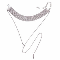 LONG TAIL RHINESTONE CHOKER