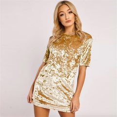 Velvet Short Sleeve Dress