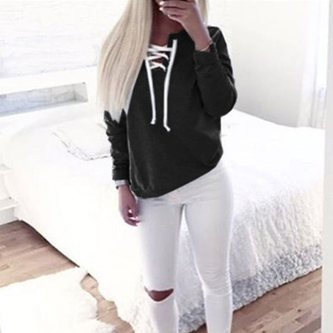LACE-UP SWEATSHIRT