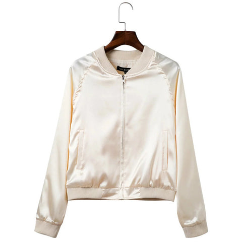 THIN SATIN BOMBER JACKET