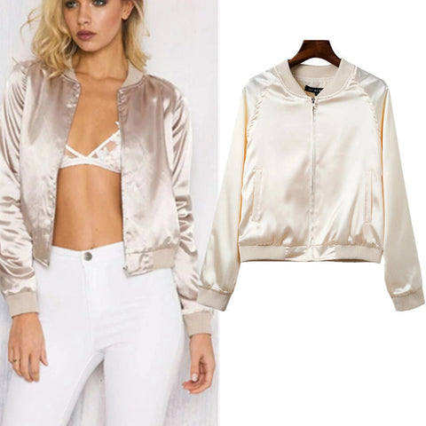 THIN SATIN BOMBER JACKET