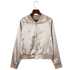 THIN SATIN BOMBER JACKET
