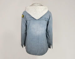 DOUBLE HOODED DENIM HOODIE