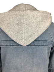 DOUBLE HOODED DENIM HOODIE