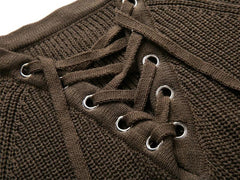 OVERSIZED KNITTED LACEUP SWEATER